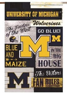 Bandiera da giardino Univ Of Michigan lino regole tifosi NCAA calcio di Evergreen 12x18" - Foto 1 di 5