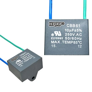 2-Pack Capacitor for Hampton Bay Ceiling Fan 10uf 2-Wire CBB61 Replacement - Picture 1 of 9