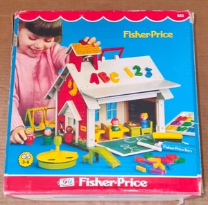 Vintage 70's Fisher-Price Little People #923 Play Family SCHOOL 100% Complete - Photo 1/16