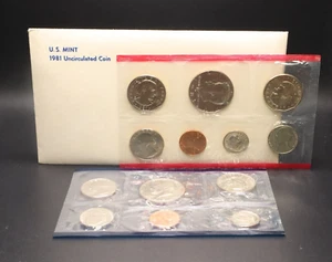 1981 US Mint Uncirculated 13 Coin Clad Set in OGP, Denver & Philadelphia Mint Q4 - Picture 1 of 5