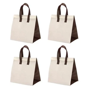 Insulated Lunch Bag 12 Pack Lunch Box Thermal Leakproof Beige Brown - Picture 1 of 7