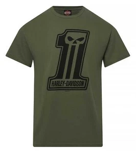 Harley-Davidson Men's Dark Trait Short Sleeve Crew-Neck T-Shirt, Military Green - Picture 1 of 2