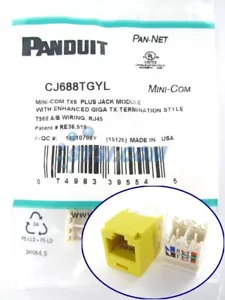 Módulo Mini-Com GENIUNE Panduit CJ688TGYL Cat6, Amarillo ~STSI - Imagen 1 de 3