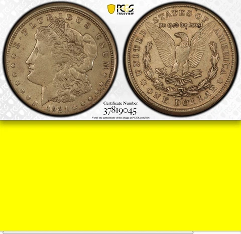 Look, No Reeding 1921-S PCGS AU53 Off-Center Broadstruck Morgan Dollar $1 BEAUTY Cover