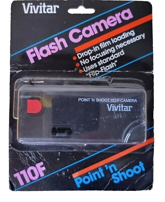 Vivitar 110-F Point ‘N Shoot Flash Camera 1988 Brand New Sealed - Image 1 of 4