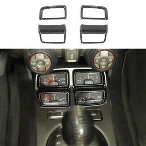 Cubierta de embellecedor de tablero delantero de cambio de marchas de fibra de carbono 4 piezas para Chevy Camaro 2010-15 - Imagen 1 de 12