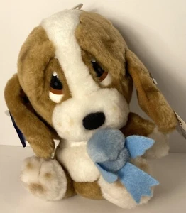 Adorable animal de peluche Sad Sam miel cachorro sabueso perro aplausos 6" de alto vintage - Imagen 1 de 12