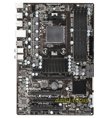 ASRock 970 pro3 Motherboard Socket AM3/AM3+ AMD 970 DDR3 DIMM USB3.0 ATX - Image 1 of 4