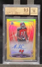 2014 Bowman Chrome Mike Evans Autograph GOLD REFRACTOR ROOKIE CARD BGS 9.5 33/50
