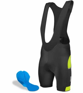 Aero Tech Men's All Day Padded Cycling Bib-Shorts - Premiere Touring Bibs - Picture 1 of 14