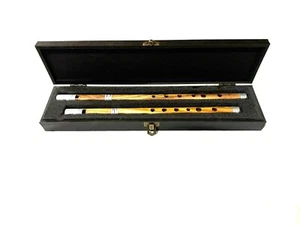Bethlehem Olive Wooden High C & D Irish Tin Penny Whistle Nick Metcalf Set +Case - Picture 1 of 10