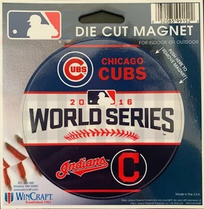 2016 WORLD SERIES DUELING MAGNET CLEVELAND INDIANS CHICAGO CUBS CHAMPIONS MLB - Picture 1 of 1