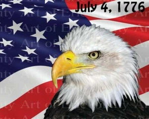 Patriotic Eagle Birthday ~ Edible 2D Fondant Cake Cupcake Topper ~ D22994 * - Picture 1 of 1