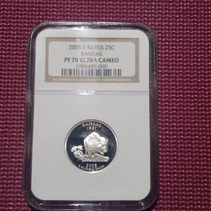 2005-S Silver State Quarter Kansas 25c PF70 DCAM - Picture 1 of 2