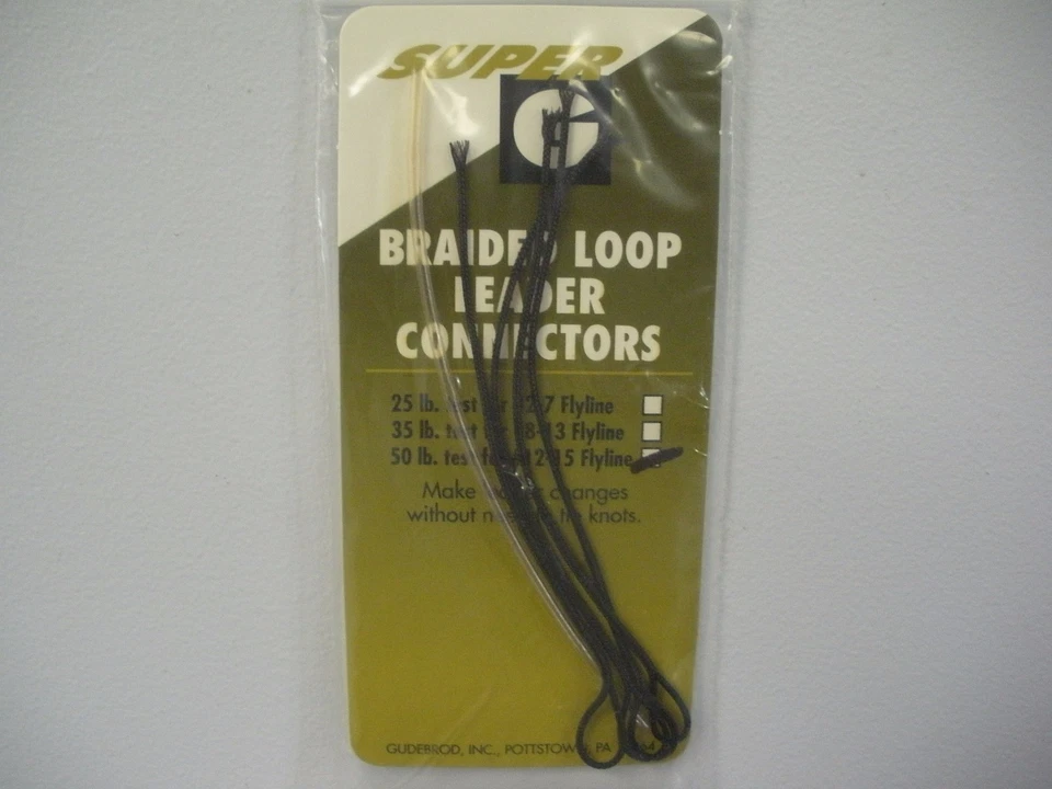 Lazos trenzados Gudebrod Super G 50 lb. para usar con #12-15 Lb. Flyline - 4Pk Foto 1 de 1
