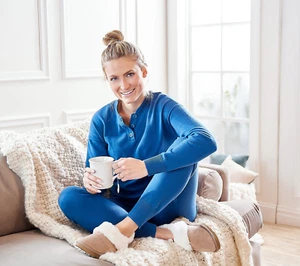 Isaac Mizrahi Live! SOHO Sweater Jogger Pants with Pockets-Sea Blue XS-New - Picture 1 of 5