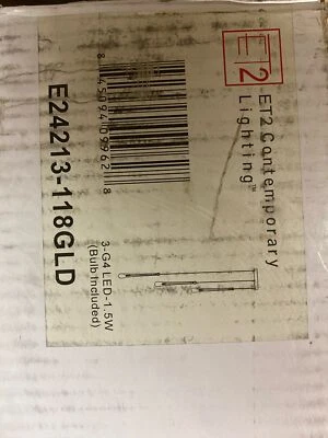 ET2 E24213-118GLD Colgante Stillo 3 Luces 10" LED Oro Foto 1 de 2