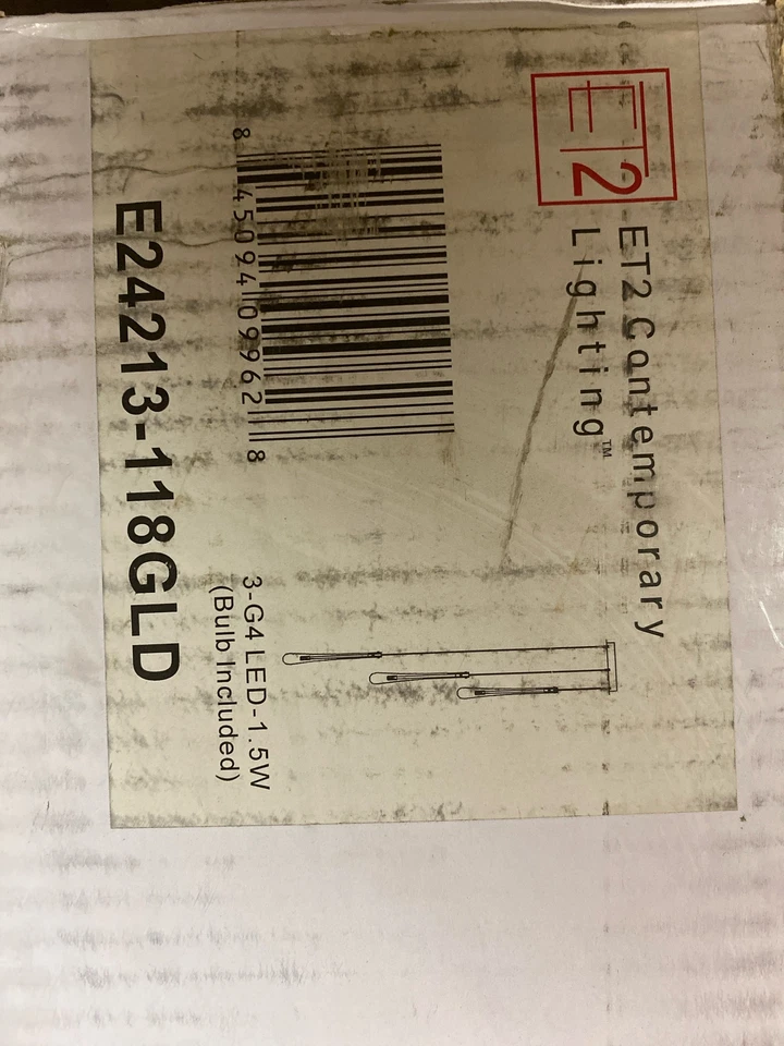 Pingente de ouro LED ET2 E24213-118GLD Stillo 3 luzes 10" - Imagem 1 de 2