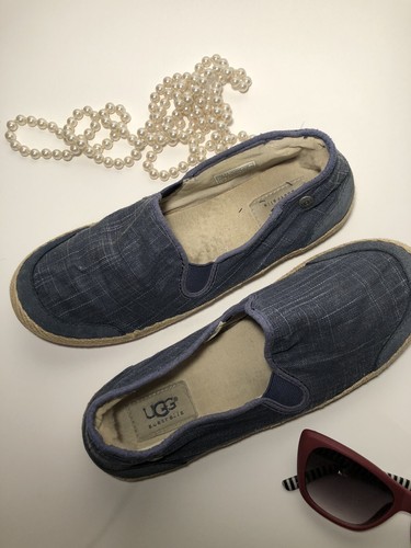 Mocassini scarpe basse UGG blu slip on casual da donna taglia 7 5