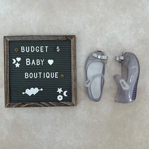MINI MELISSA Silver Star Bow Flats Shoes Size 10 Toddler - Picture 1 of 4