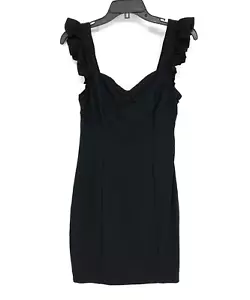 Vici Kleid Damen Größe M Schwarz Rüschen Träger Ärmellos Bodycon Mini - Bild 1 von 11
