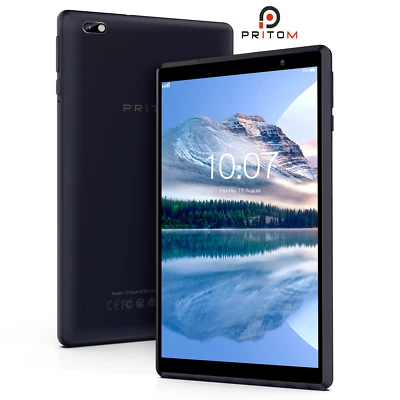 PRITOM 8 inch Android 10 Tablet PC Pad Quad-Core 32GB Dual Camera Wifi 5000mAh