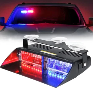 16 LED Car Dash Windshield Emergency Hazard Flash Strobe Light Lamp Red&Blue - Picture 1 of 12