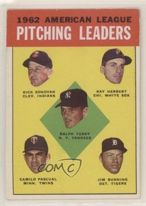 1963 Topps League Leaders Ralph Terry Dick Donovan Ray Herbert Camilo Pascual #8