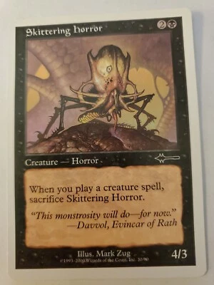 MTG Magic The Gathering Card Skittering horror Creature Horror Black Urza's Dest - Image 1 of 2