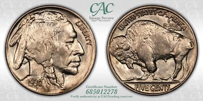 1930 Buffalo Nickel CACG MS-64 CAC - Image 1 of 3
