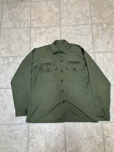 Vintage Military Shirt Mens Large Olive US Army OG-507 Utility USGI 70s - Picture 1 of 8