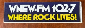 WNEW-FM 102.7 New York Rock Radio Parachoques Pegatina De Colección - Imagen 1 de 4