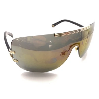 Christian Dior DiorGraphix1 Black Gold Shield Sunglasses Black Lens 115 Italy - Image 1 of 4