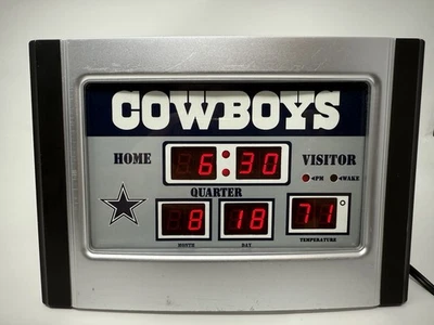 Dallas Cowboys NFL Football Team Scoreboard Sveglia Ora Data e Temperatura - Immagine 1 di 4