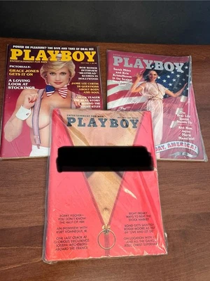 Vintage 70s- 80s Playboy Magazines Lot Of 3 - Image 1 of 4