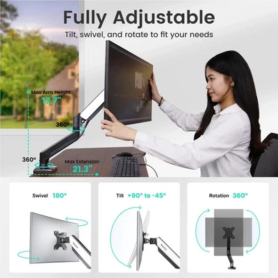 Near hub MS-001 Monitor Arm Single Arm, Flexible Adjustment 180° Swivel, 360° - Image 1 of 4