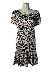 Betsey Johnson Dress Women’s 8 Leopard Cheetah Animal Print Fit Flare Mini - Picture 1 of 8