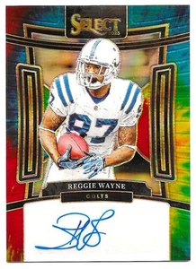 2023 Panini Select Reggie Wayne Prizm Tye-Die Auto 25/25(Book Ends) Colts - Picture 1 of 2