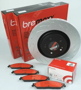 Brembo Pads & Bremaxx Slotted Disc Brake Rotors Front For Nissan 300ZX Z32 Turbo - Picture 1 of 8