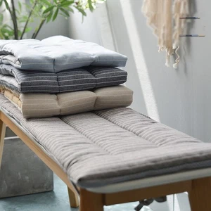 Thickened Flax Stripe Long Bench Cushion Mat Stool Seat Pat Non-slip Universal - Picture 1 of 16