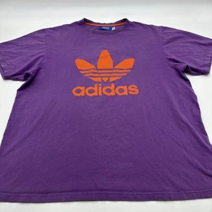 Adidas T-Shirt Men 2XL Purple Solid Graphic Print Logo 100% Cotton ..#32537 - Picture 1 of 9