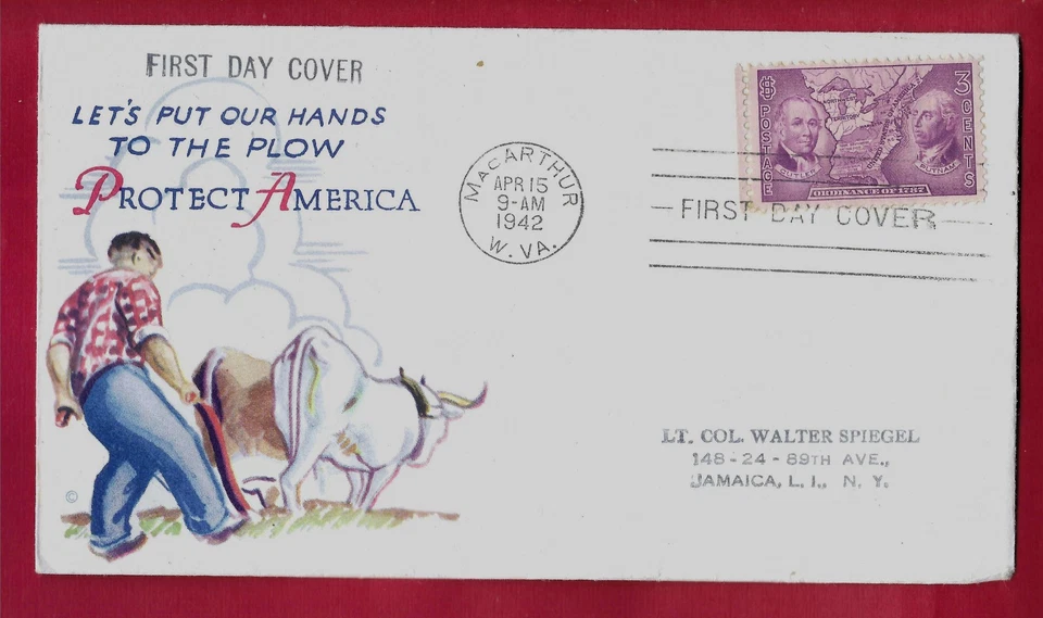 MacARTHUR, WV 1942 FIRST DAY COVER postmark on Minkus WW2 patrotic - Image 1 of 1