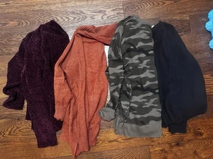Womens XL Sweater Lot Cozy Knit Slouchy Camo Chenille Layering Pullover Fallcore - Picture 1 of 14