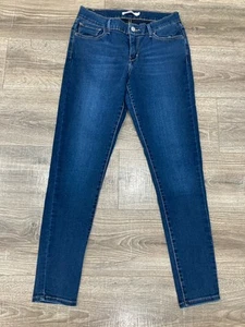 Pantalones de mezclilla Levis 710 para mujer 31 súper ajustados lavado oscuro tiro medio Act. 30x29” - Imagen 1 de 12