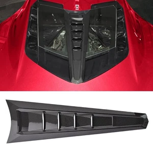 Carbon Fiber Style Rear Split Window Applique Louver Trim For Corvette C8 Coupe - Picture 1 of 16