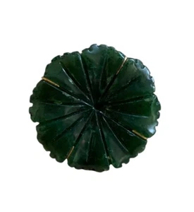 Lily pad green Jade stone 1960’s pin brooch necklace pendant 14K gold vintage - Picture 1 of 3