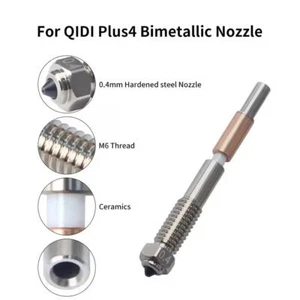 0.4mm Hardened Steel Quick-Swap Nozzle Ceramic Throat For QIDI Plus4 3D Printer - Afbeelding 1 van 16
