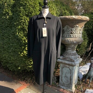 Vestido Genny Negro Lana Cambio Cremallera Hecho en Italia Nuevo con Etiquetas Talla 14 - Imagen 1 de 7