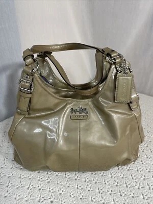 Coach Madison Maggie GOLD Patent Leather Shoulder HOBO Bag K1169-18760 - Image 1 of 4