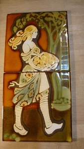 2 Pilkington  Tiles  women design Hand made London - Picture 1 of 9